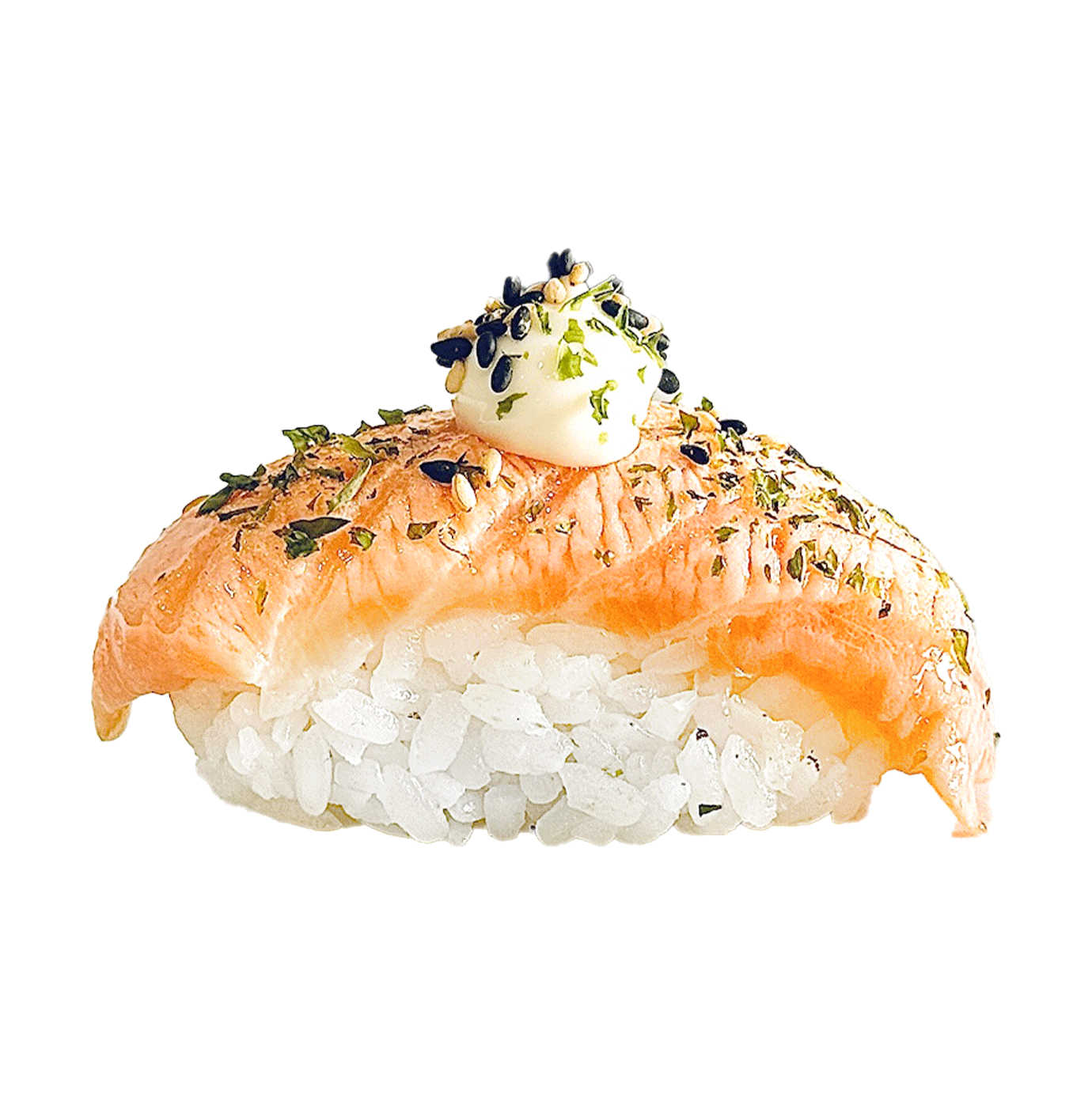 Salmón flameado